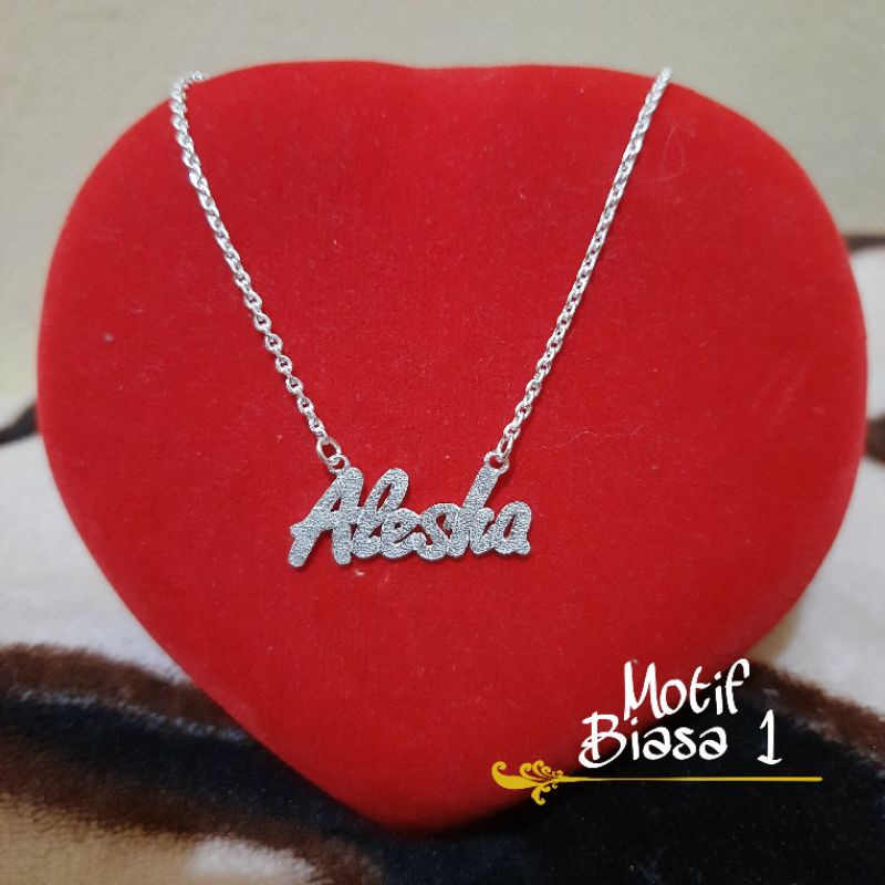 (COD) KALUNG NAMA PERAK ASLI 04