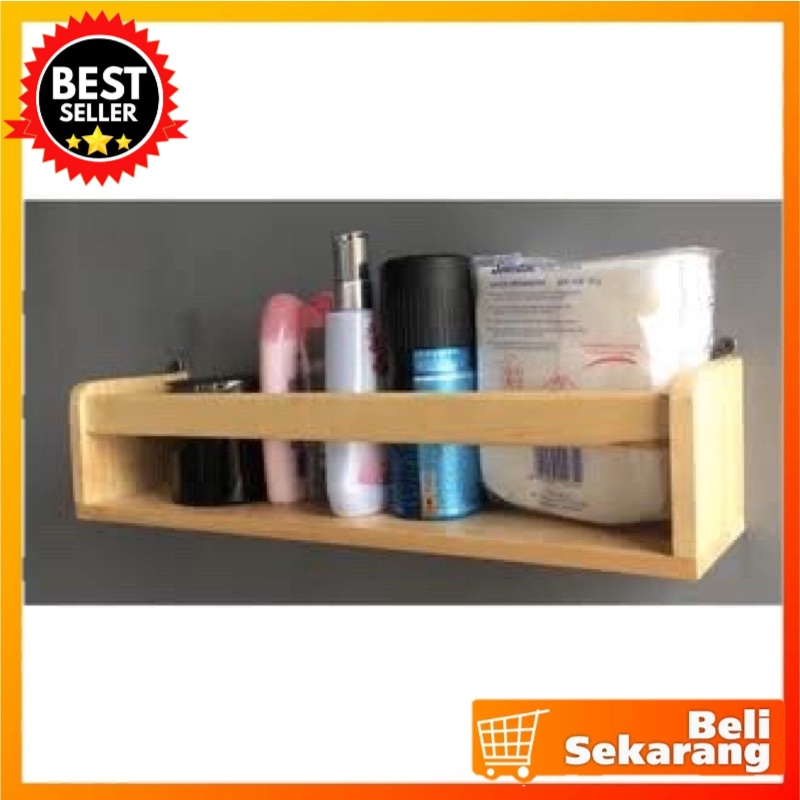 Rak gantung tempat bumbu/ rak tempat cosmetic/ rak bedak/ rak dapur/ rak multiguna kayu halus