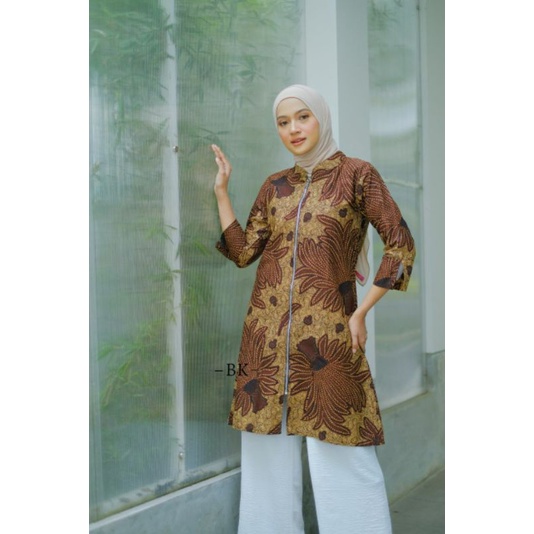 Baju Batik Wanita Modern M L XL XXL Atasan Batik Kerja Wanita Tunik Batik Wanita Kantor Batik Modern Seragam Batik