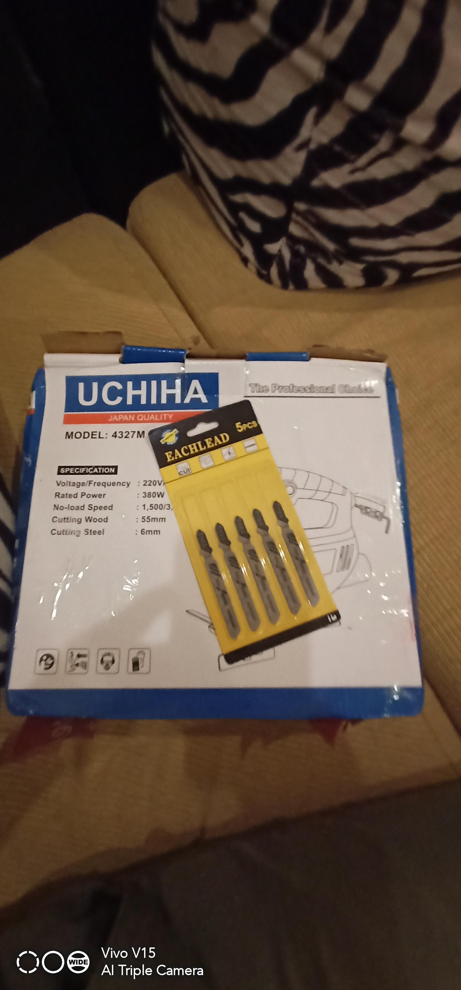 Promo Mesin Jigsaw Gergaji Kayu Triplek Besi Uchiha Type Heavy Duty Japan Bonus 5 Mata