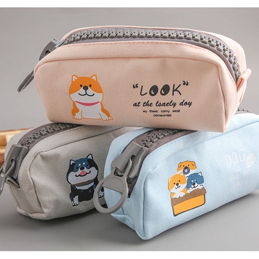 Tempat Pensil ANJING Shiba Inu Ukuran JUMBO / Tempat Alat Tulis Besar Motif SHIBA INU Dog / Tepak Pensil Kartun Anjing Lucu / Wadah Serbaguna Gambar Anjing Shiba