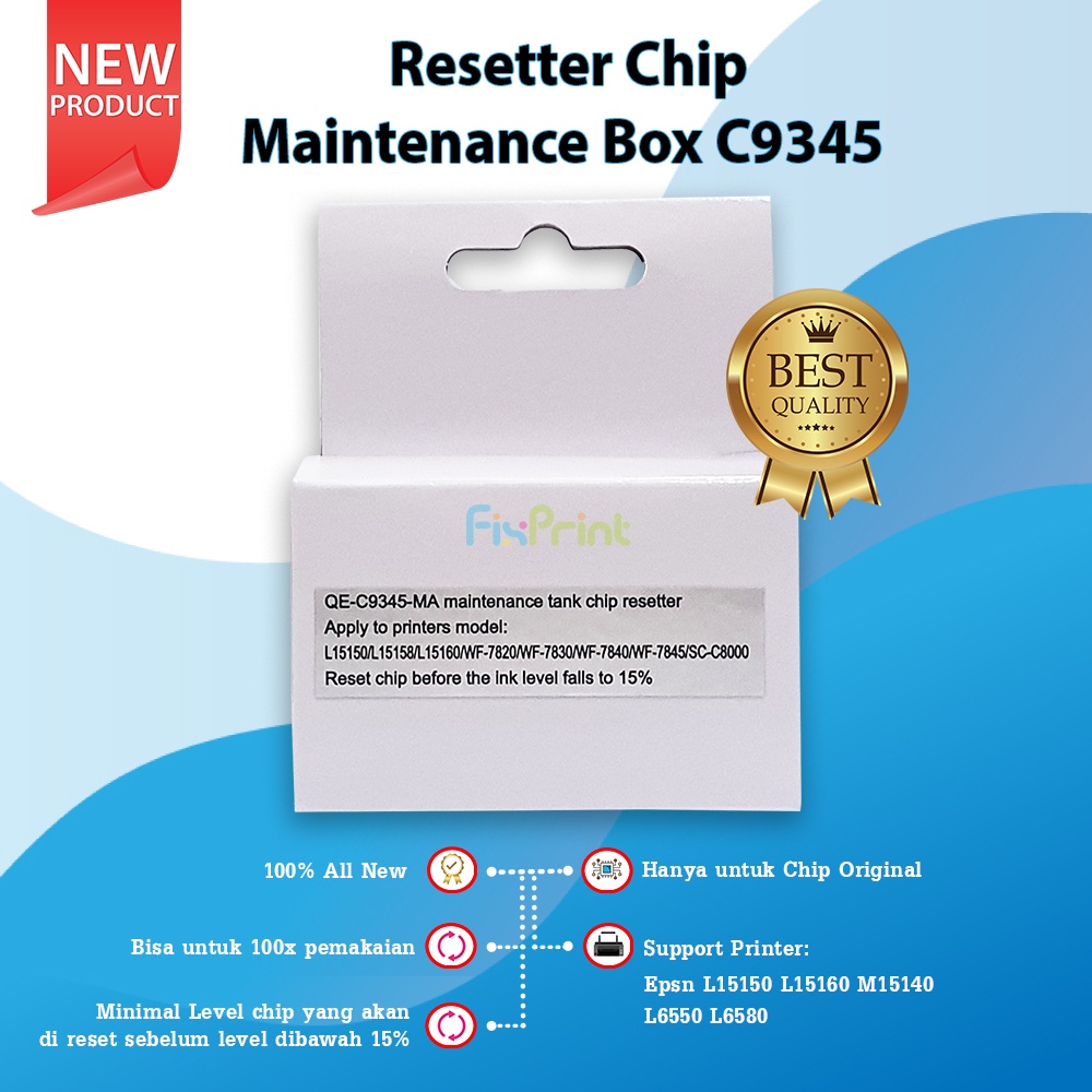 Resetter Chip Waste Ink C9345 Printer Epsn L15150 L15160 M15140 L6550