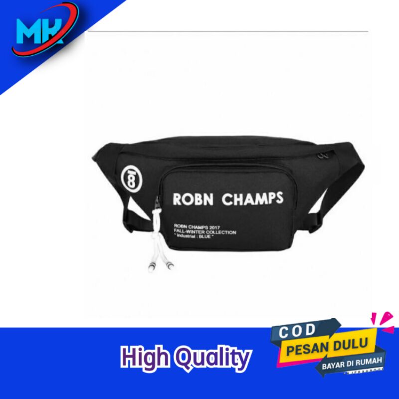 TAS WAISTBAG MURAH KEKINIAN BORN CHAMPS BAHAN KANVAS TAS PINGGANG PRIA TAS SELEMPANG PRIA