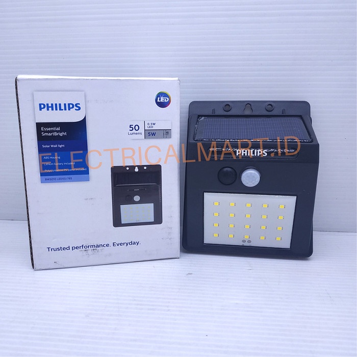 PHILIPS Essential SMARTBRIGHT Lampu Solar Dinding BWS010 LED 50 Sensor Tenaga Surya Outdoor Matahari