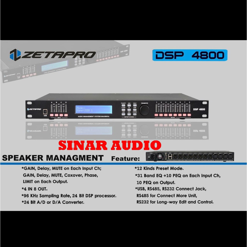 Speaker Management ZETAPRO DSP 4800 - DSP4800 ORIGINAL