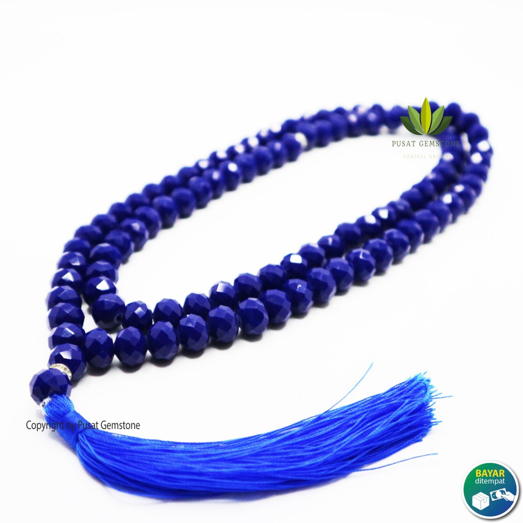 Tasbih Batu Kristal Biru 99 Butir Grade A