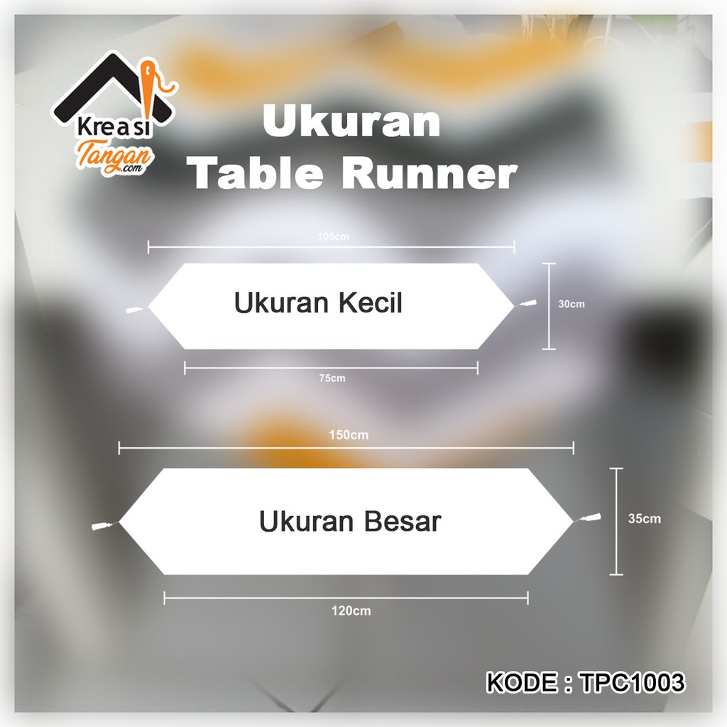 Taplak Meja / Table Runner Ukuran 105x30 - 150x35 TPC1003