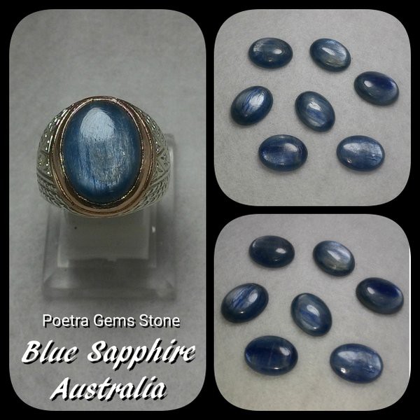 BATU PERMATA BLUE SAPPHIRE AUSTRALIA ASLI NATURAL ( belum termasuk ring )