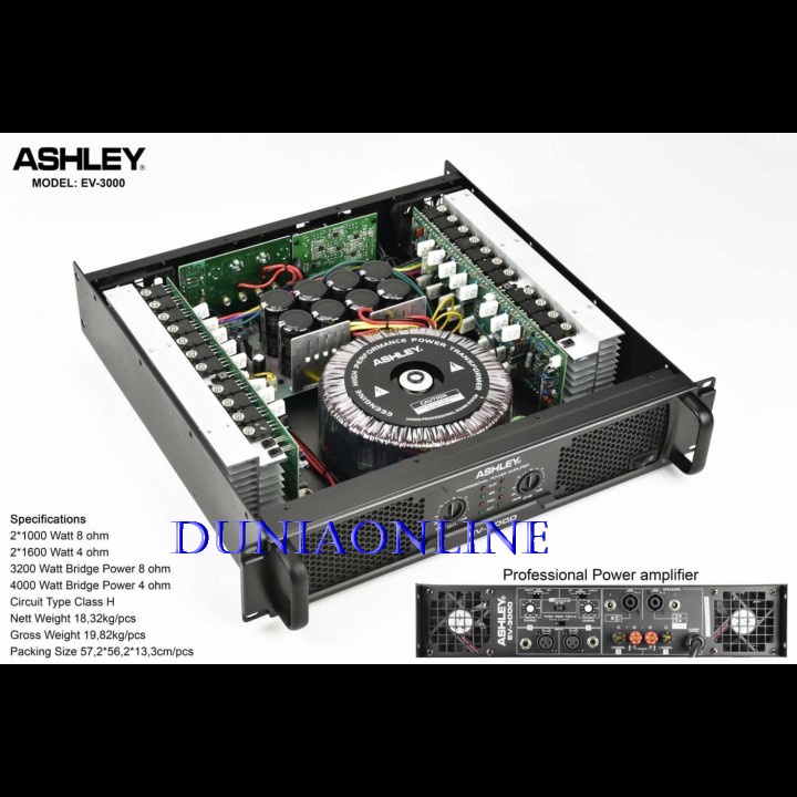 POWER AMPLIFIER ASHLEY EV 3000/EV3000 ORIGINAL