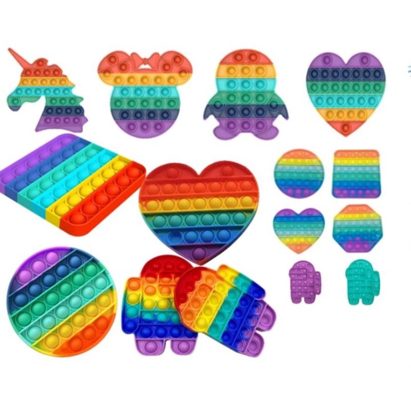 Mainan Anak Pop It Rainbow Viral Murah Mainan Bubble Toys Mainan Anak Rainbow