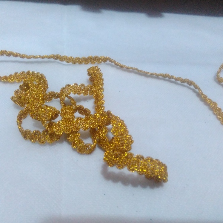 Renda Glitter Keci l/ Renda Baju Gold Per Meter
