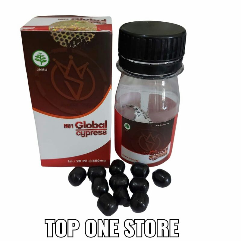 Pil Hitam NU1 Global Cypress Herbal isi 20 Pil @600mg NU 1 Untuk Asam Urat Persendian Kolestrol Syar