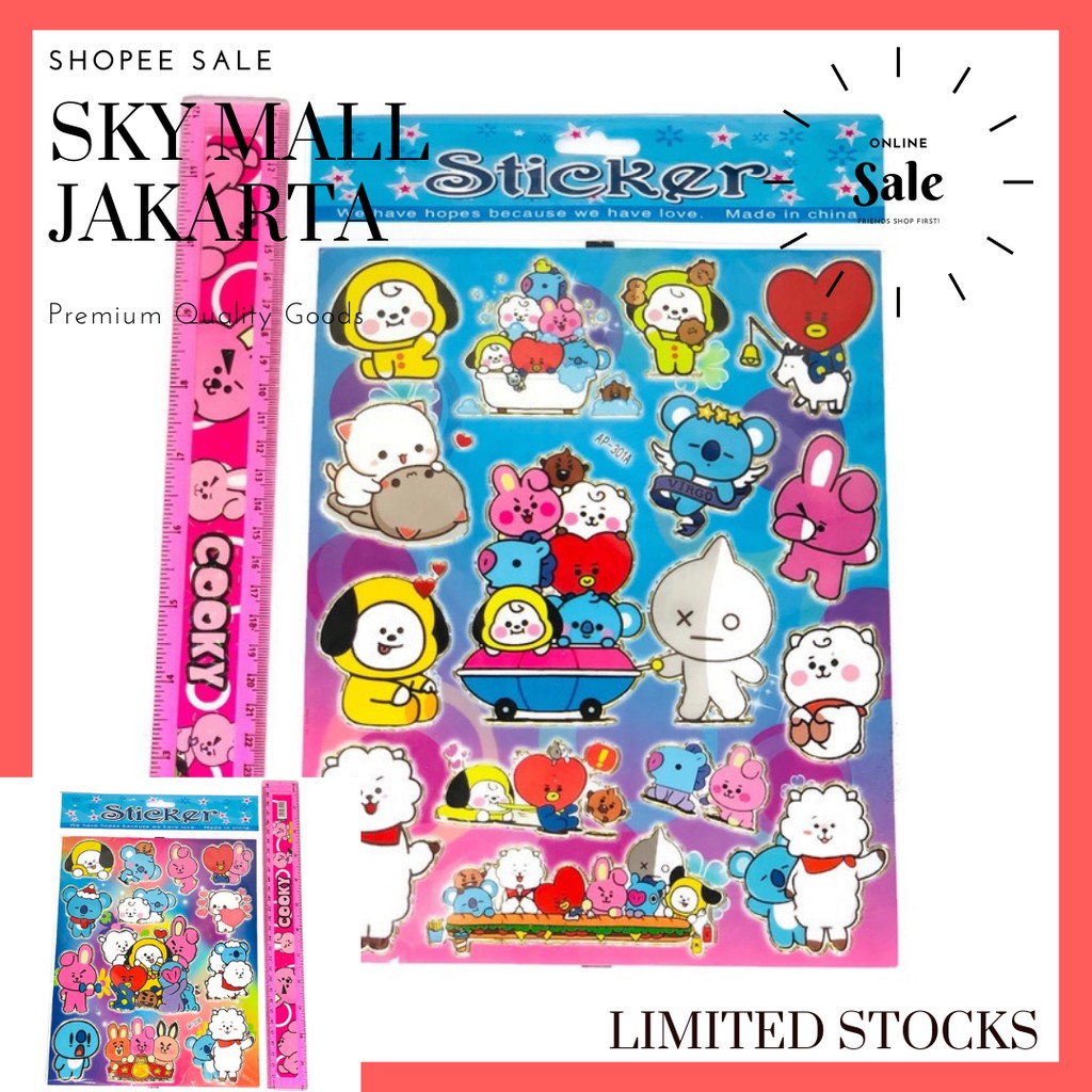 

1LEMBAR STICKER BTS BESAR / STICKER MURAH MERIAH BTS / STICKER KARAKTER BTS