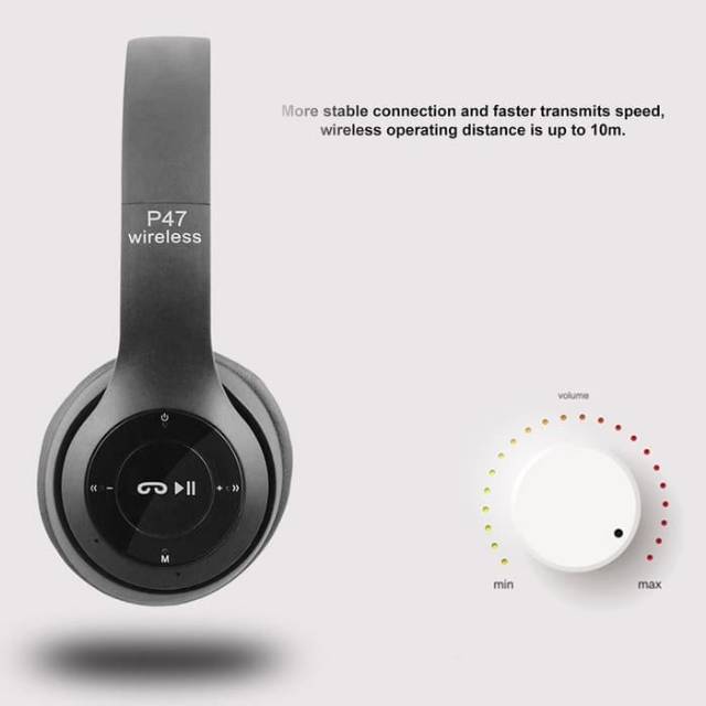 Headset Handsfree  P47 Headphone Bluetooth Wireless Stereo Mega Bass