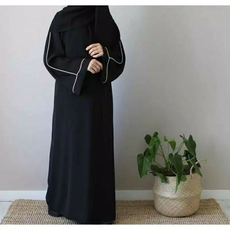 abaya list tangan elegan abaya hitam list tngan