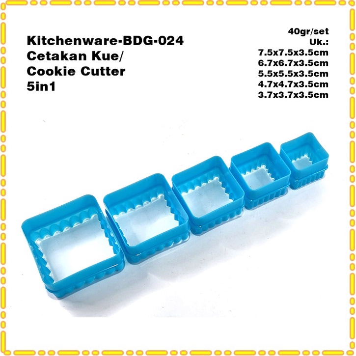 [5in1] Kitchenware-BDG-024 Cetakan Kue/Bakery Cutter/Cookie Cutter