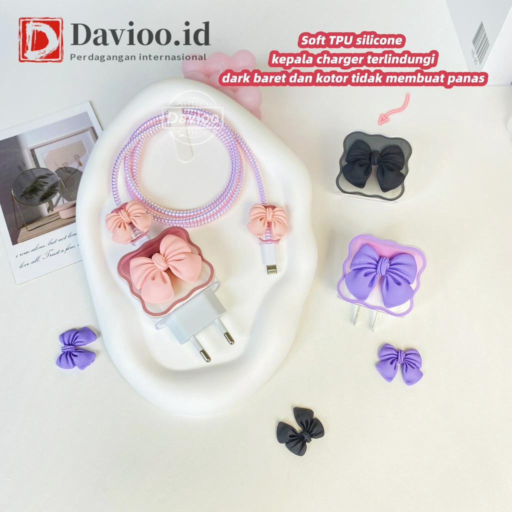 Iphone 18w&amp;20w | Set 5 PCS Paket Cover Pelindung Kabel &amp; Kepala Charger Untuk Charger Iphone 18w &amp; 20w