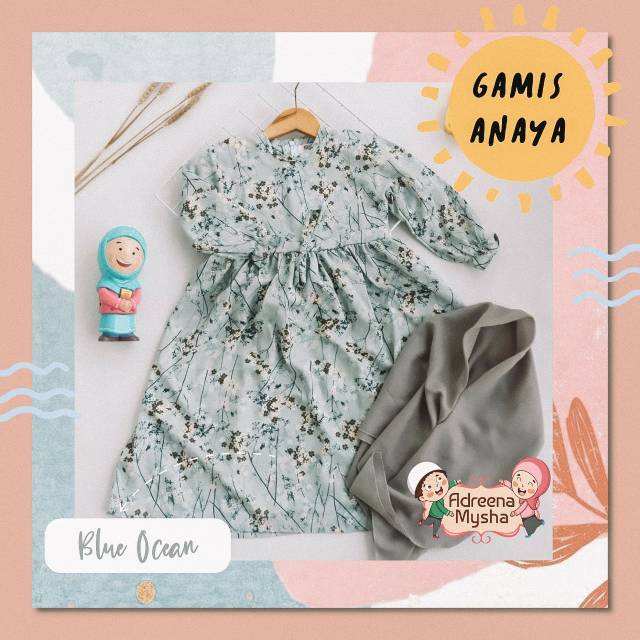 New Gamis Anaya BISA INSTAN  FREE HIJAB BUNDA / gamis bayi newborn murah , desain elegan