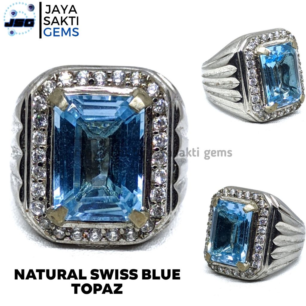 Natural Batu Permata Sky Blue Topaz Free Memo Lab SBT04