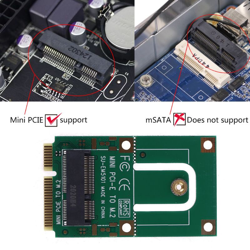 Btsg Laptop PC Komputer Mini PCI-E to M2 Adapter Converter Kartu Ekspanding Mudah Digunakan