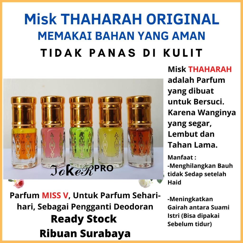 (KENTAL)MISK TAHARAH / MISK TAHARA | Misk Thoharoh Parfum Miss V- NON ALKOHOL