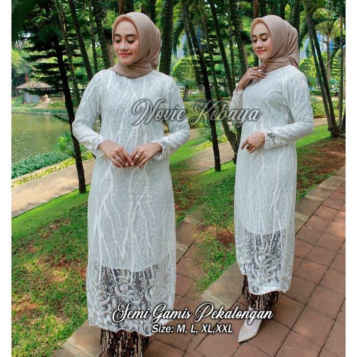 set kebaya semi gamis pekalongan trendy
