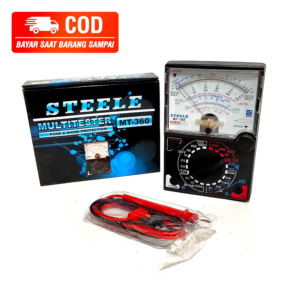 MULTIMETER / MULTITESTER / AVOMETER ANALOG STEELE MT-360 - BESAR