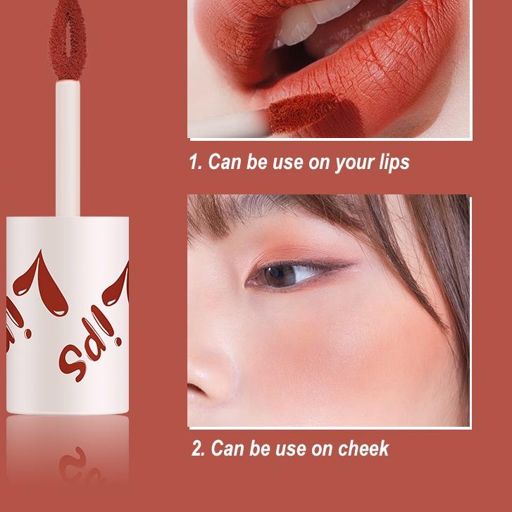 ➽ [] O.TWO.O Lip Clay Velvet Cream Matte Lipstick Waterproof Lip Tint & Cheek Mud OtwoO Liptint Lipc
