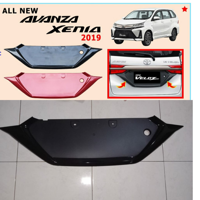 Ornamen / dudukan plat nomor bagasi belakang toyota avanza / xenia 2019 2020 2021