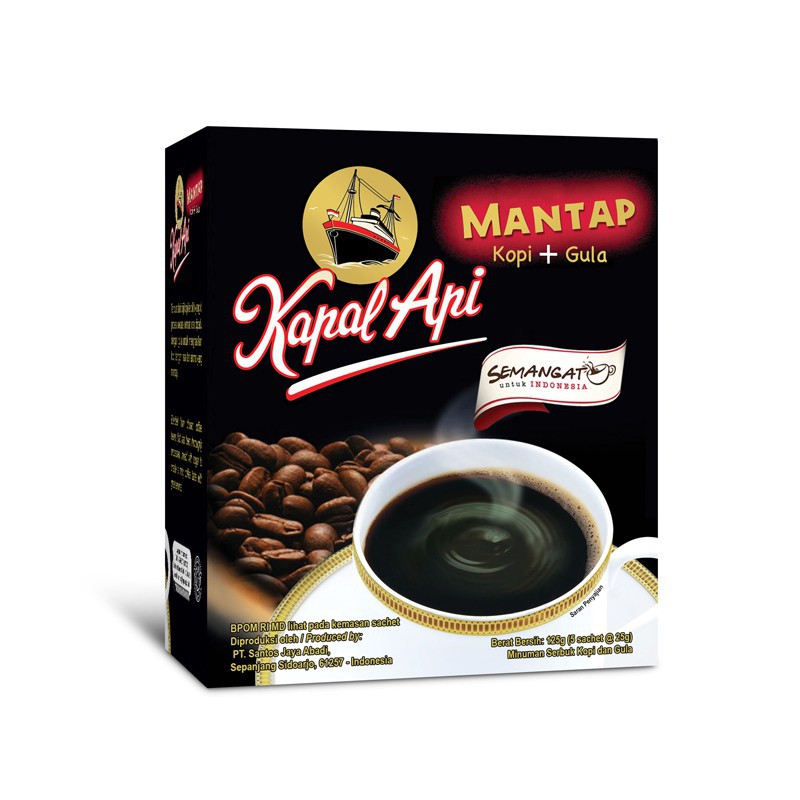 

Kopi Kapal Api Gula Mantap Dus Box Isi 5 Sachet x 25 Gram