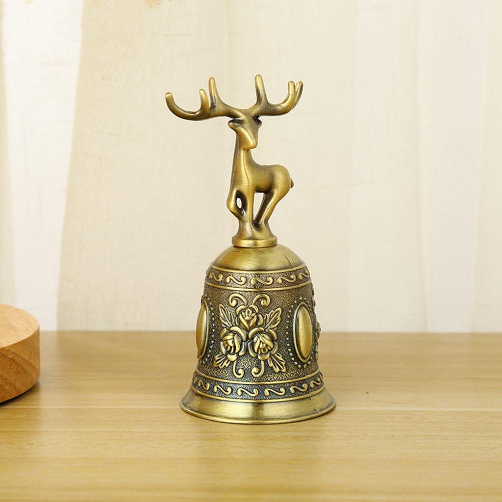 [Elegan] Hand Call Bell Suara Jernih Pegangan Kualitas Hadiah Rusa, Pohon Xmas Metal Pet Bell Bell Craft