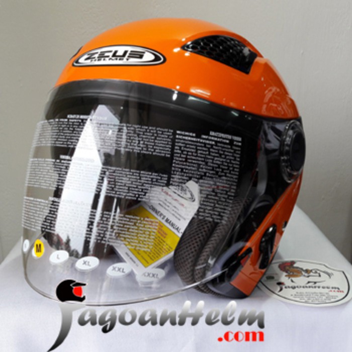 Excelent ZEUS Helm ZS610 SOLID   Orange 1505C Metalic   ZS 610 Dual Visor