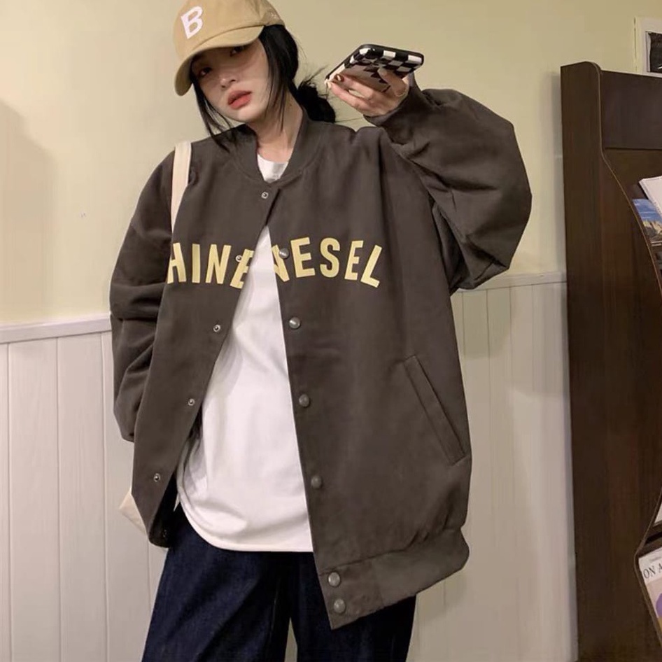 JAKET BASEBALL WANITA - CHINENESEL VARSITY JAKET OVERSIZE - JAKET WANITA OVERSIZE