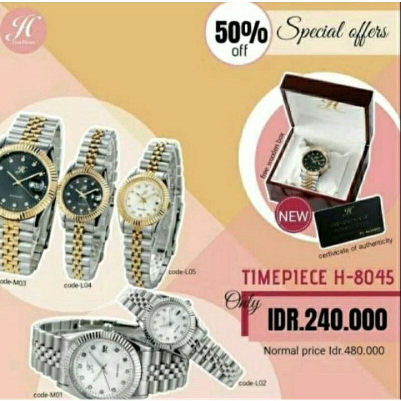 Jims Honey JT 8045 Jam tangan Couple Jam Tangan Cowok dan Cewek Import Murah