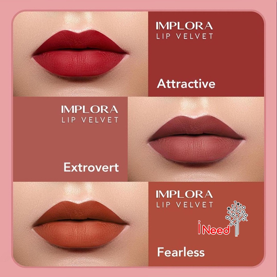 (INEED) IMPLORA Lip Velvet 4,6 gram | Lip Cream Matte | Lipstik | Lipvelvet BPOM