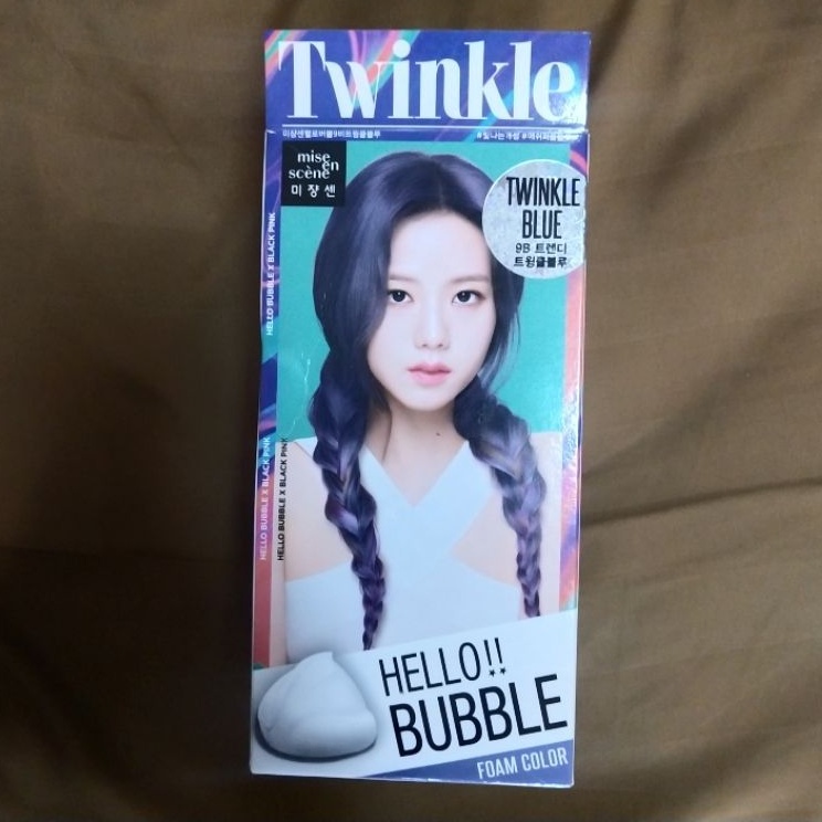 MISE EN SCENE BLACKPINK Hello Bubble 9B Twinkle Blue Jisoo Shampoo Hair Dye