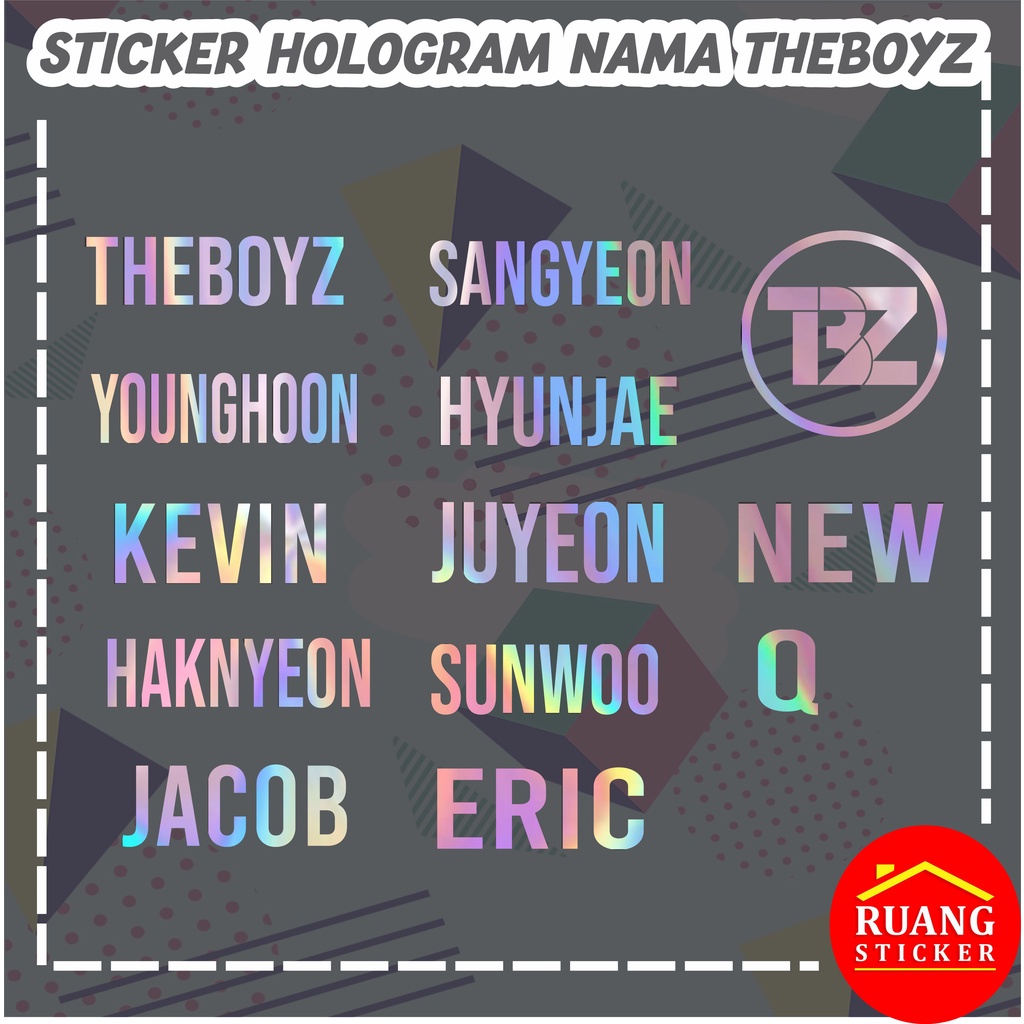 LANGSUNG JADI STIKER HOLOGRAM THEBOYZ NAMA MEMBER LIGHTSTICK THE BOYZ