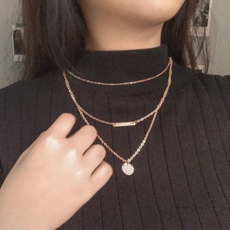 [R E A D Y] Kalung Wanita Aesthetic Multilayer Simple Ala Korea THIRD SET 1 COD