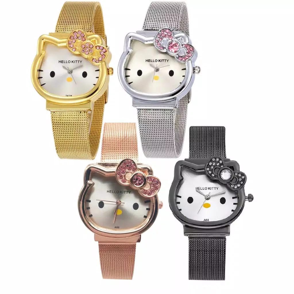 Jam Tangan Fashion Anak-Anak Korea Karakter Hello Kitty Pasir HK-175(G_W)