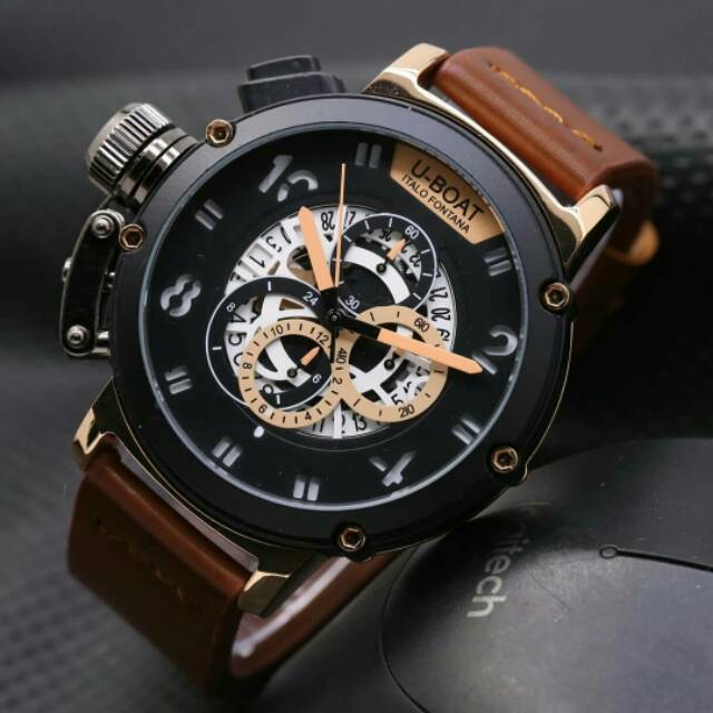 Jam tangan fashion pria uboat Leather