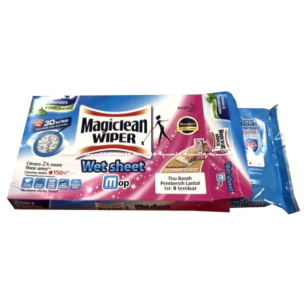 Magiclean Wiper Wet Sheet Mop 8Lembar Tisu Basah Pembersih Lantai Magic Clean Magicclean Magic Clean Kain Pel Model Tissue Basah Tissu