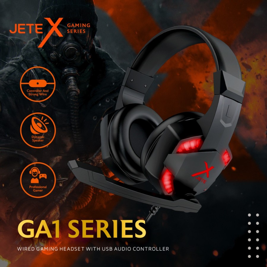 JETE X Gaming Series Headset Gaming | Headphone Gaming  Noise Cancelling JETEX GA1 - Garansi Resmi 2 Tahun