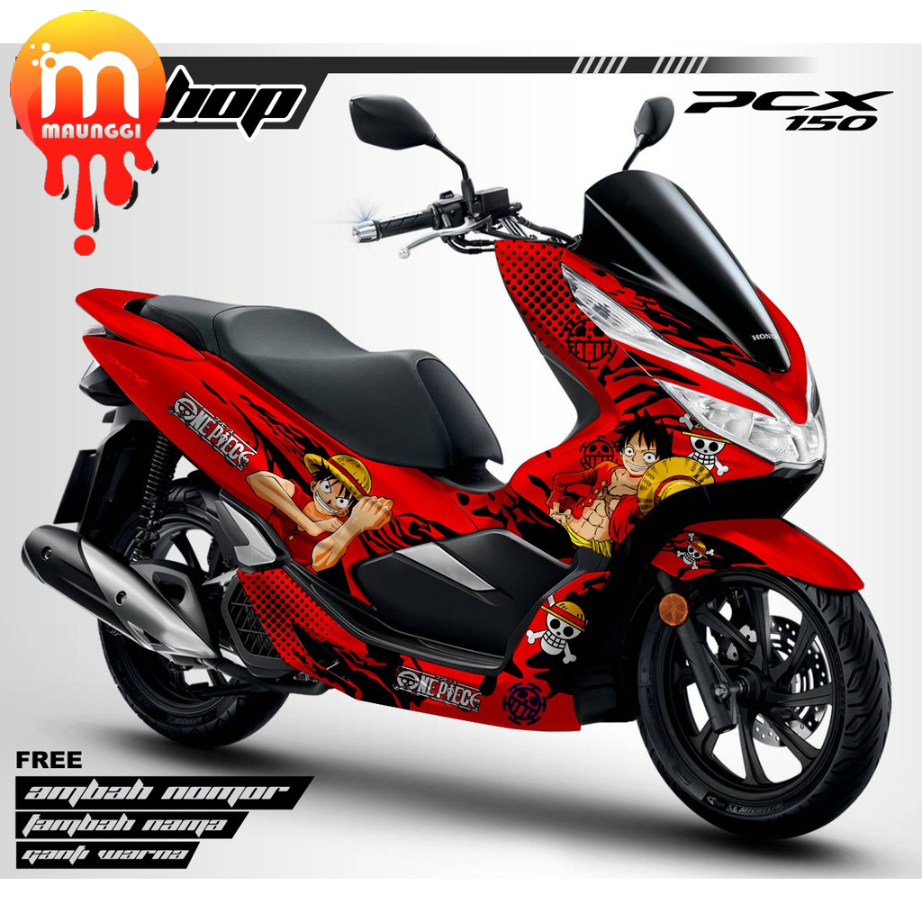 Striping pcx150  full body Decal motor pcx full body Stiker pcx variasi motif karakter anime one oie