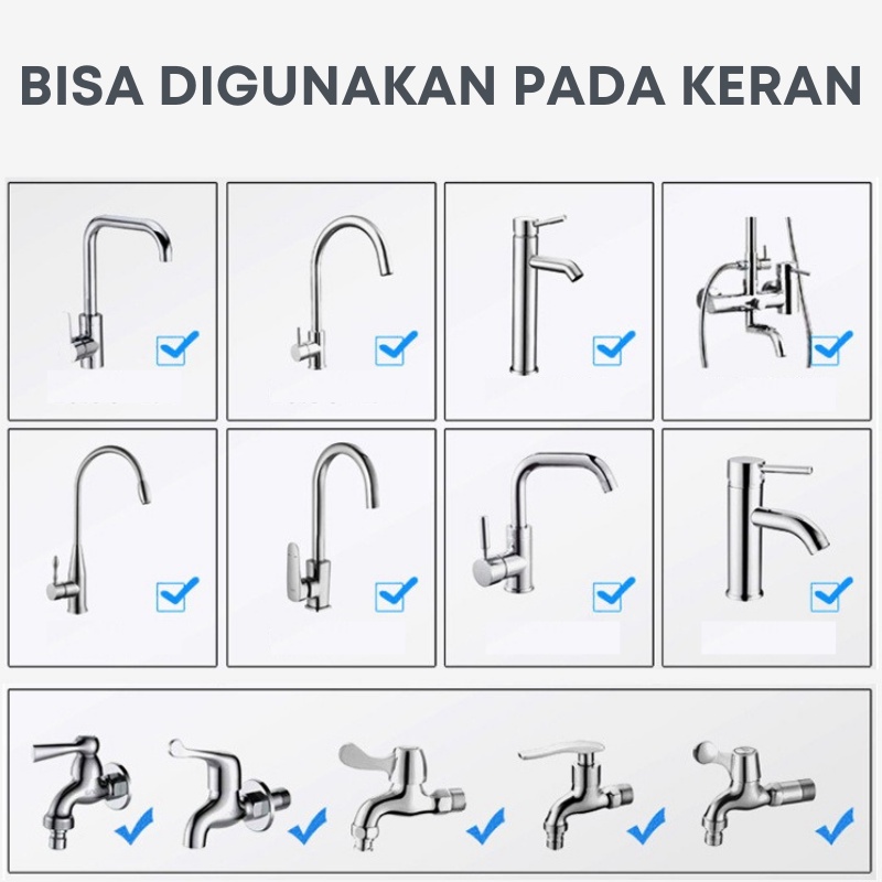 Swopply HL0353 Sambungan Kran Air Fleksibel Saringan Air Turbo Flex Faucet 360 Derajat Anti Splash Shower