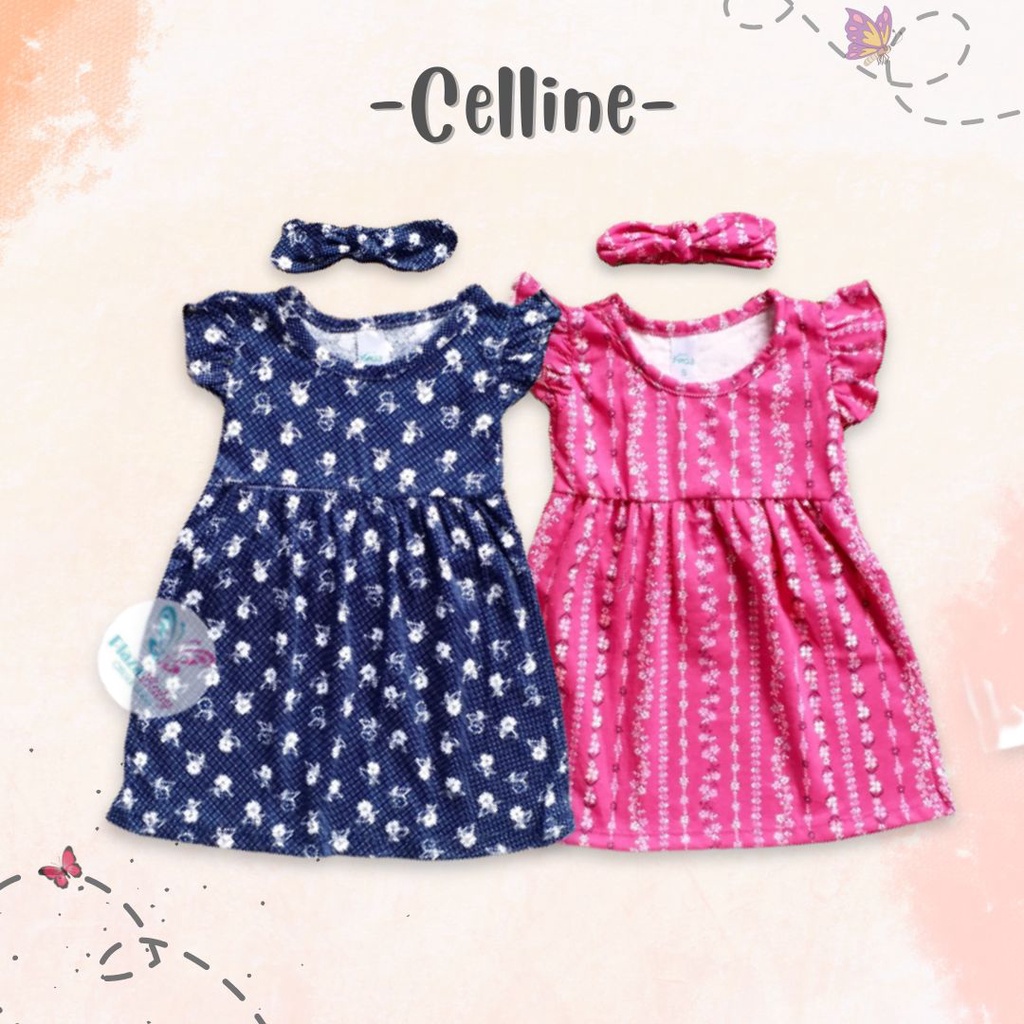 Plazababyku MX DRESS CELLINE dress bayi bunga 3-18 bulan Free headband part3