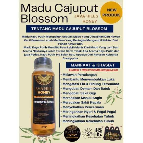 

Cajuput Blossom Java hills honey, madu kayu putih