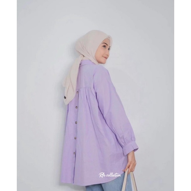 Kemeja Blouse Miranda Linen Shirt Daily Outfit