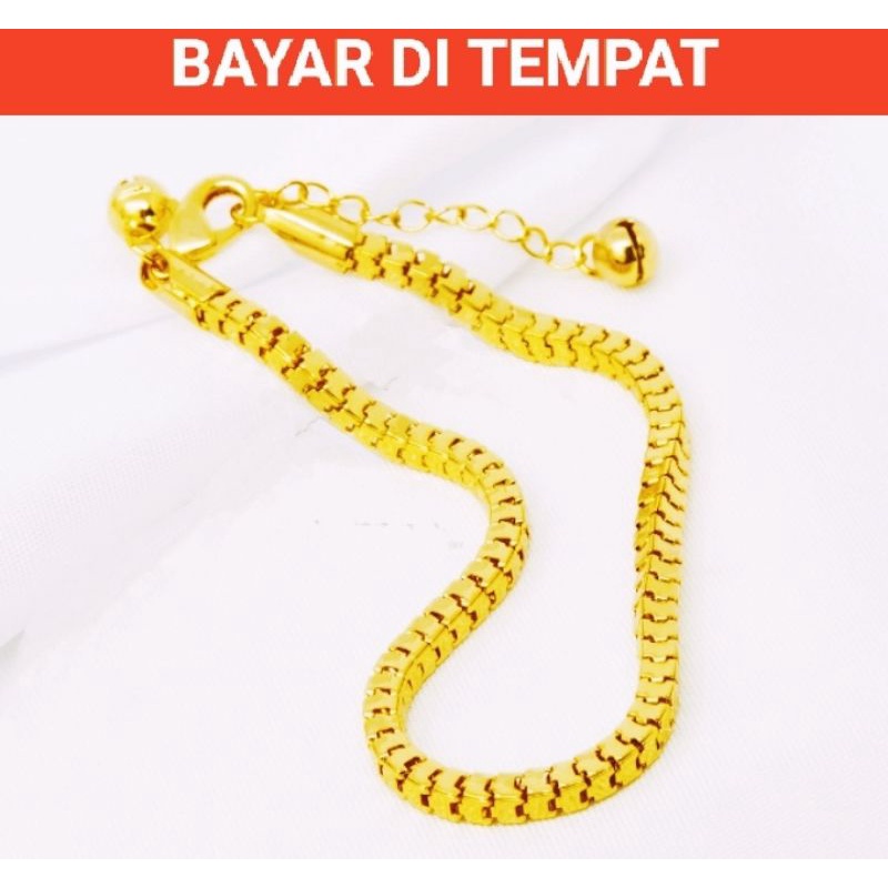 Terbaru RO27 gelang tangan 330927 anti karat anti pudar lapis emas gold 24