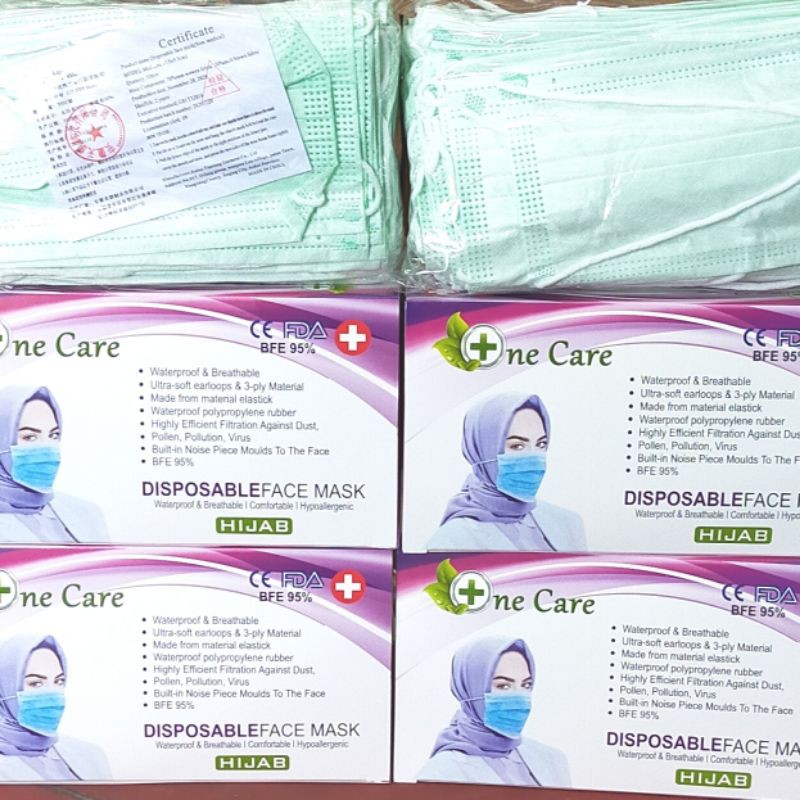 Masker hijab onecare 3ply
