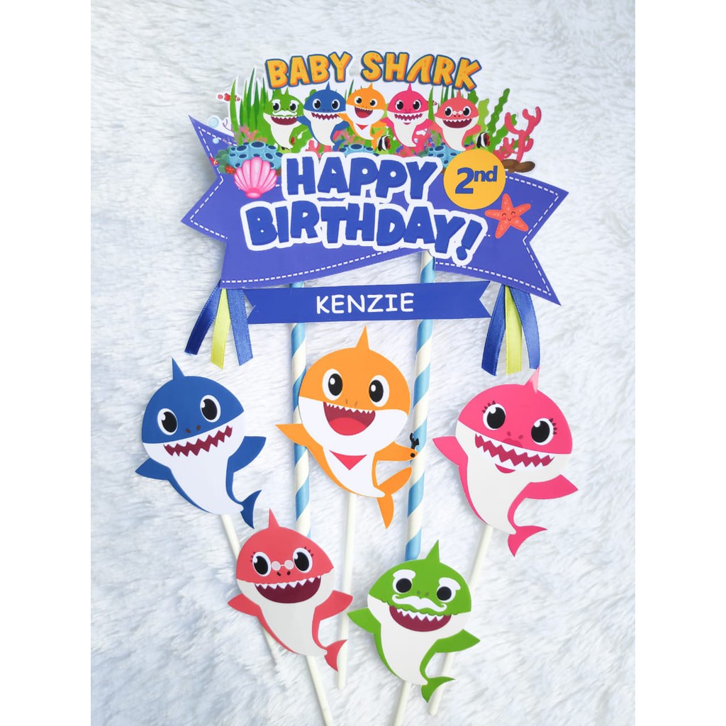 TopperKueBabySharkSea/CakeTopperBabySharkSea/HiasankueBabyShark/TusukankueBabyShark